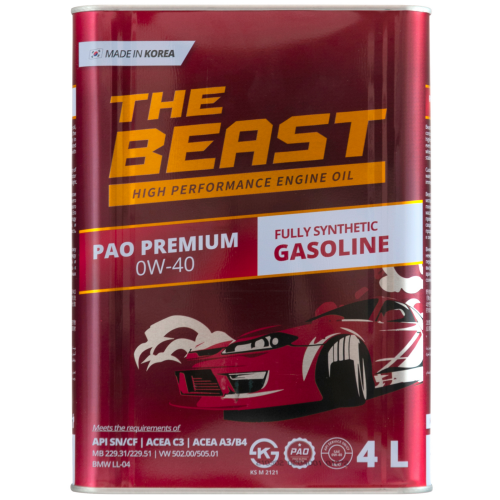Синтетическое моторное масло PAO PREMIUM 0W-40 - 4 л Синтетическое моторное масло PAO PREMIUM 0W-40 - 4 л